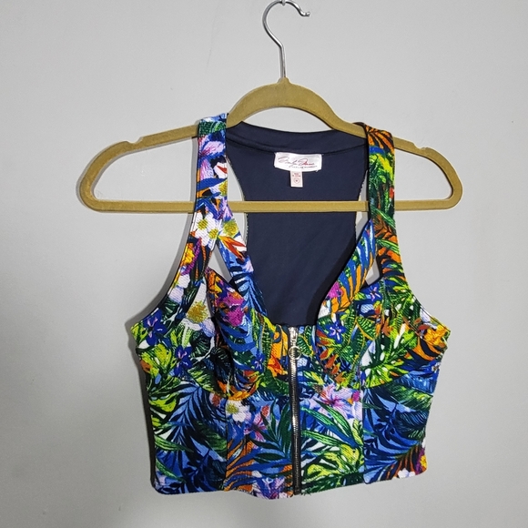 🌜 RARE FIND Marilyn Monroe Cutout Crop Top Tropical Palm Size M - Picture 7 of 7